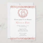 Invitation Parties scintillant rose pâle Quinceañera 15 Crown (Dos)