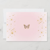 Invitation Parties scintillant rose papillon design Anniversa (Dos)