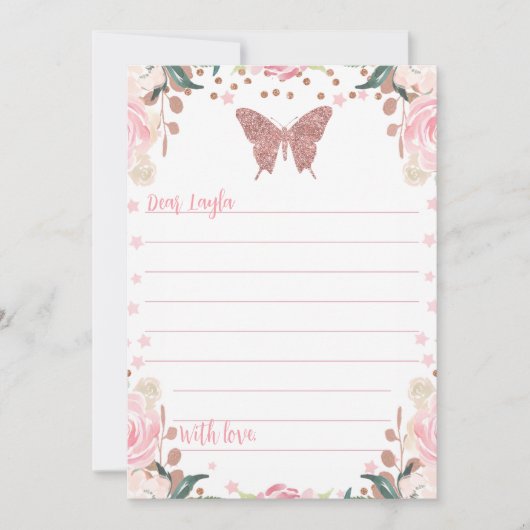 Invitation Parties scintillant rose Papillon temps Capsule ca (Devant)