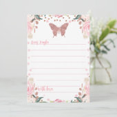 Invitation Parties scintillant rose Papillon temps Capsule ca (Debout devant)