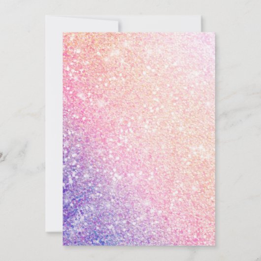Invitation Parties scintillant rose pourpre Anniversaire (Dos)