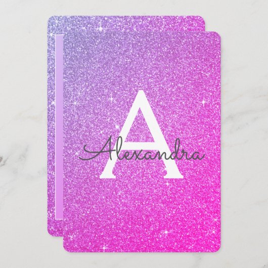 Invitation Parties scintillant rose pourpre étincelle 30e ann (Devant / Derrière)