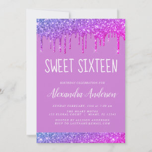 Invitation Parties scintillant rose pourpre étincelle Sweet s