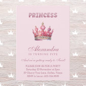 Invitation Parties scintillant rose princesse Crown Fairytale