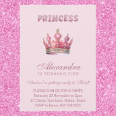 Invitation Parties scintillant rose princesse Crown Fairytale