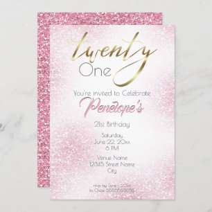 Invitation Parties scintillant rose pure chic et or 21e