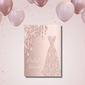 Invitation parties scintillant rose robe or gouttes nuptiale