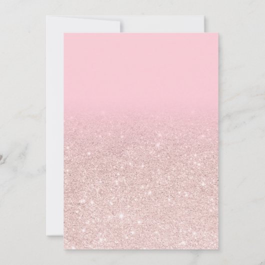 Invitation Parties scintillant rose rose candy moderne ombre  (Dos)