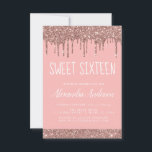Invitation Parties scintillant rose rose dorée douce 16 Anniv<br><div class="desc">Rose Bleu - Rose Gold Sparkly Dripping Parties scintillant Sweet 16 Anniversaire Invitation de fête. C'est la parfaite Invitation d'anniversaire de Sweet sixteen pour un Rose moderne Gold et Blush Sparkle rose Parties scintillant Fille Étincelle Fête d'anniversaire. Veuillez contacter le concepteur pour les articles customisés correspondants.</div>