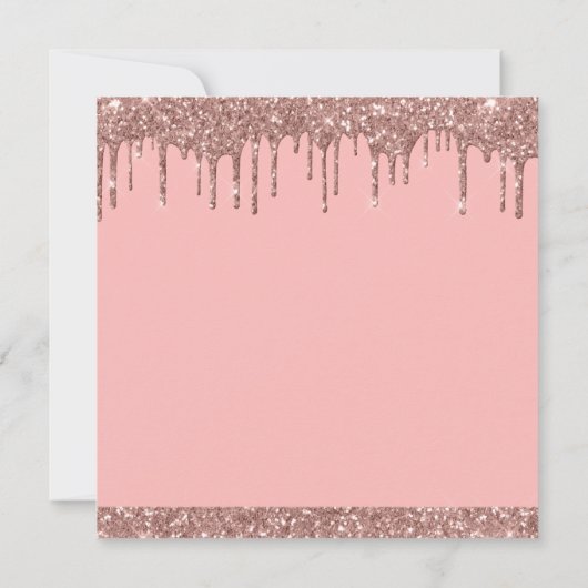 Invitation Parties scintillant rose rose dorée douce 16 Anniv (Dos)