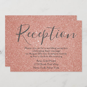 Invitation Parties scintillant Rose Rose Gold et réception ét