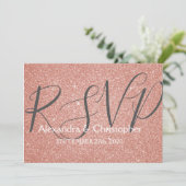 Invitation Parties scintillant Rose Rose Gold et Sparkle RSVP (Debout devant)