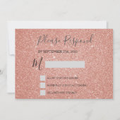Invitation Parties scintillant Rose Rose Gold et Sparkle RSVP (Dos)