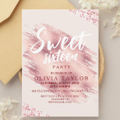 Invitation Parties scintillant rose Rose moderne Sweet sixtee