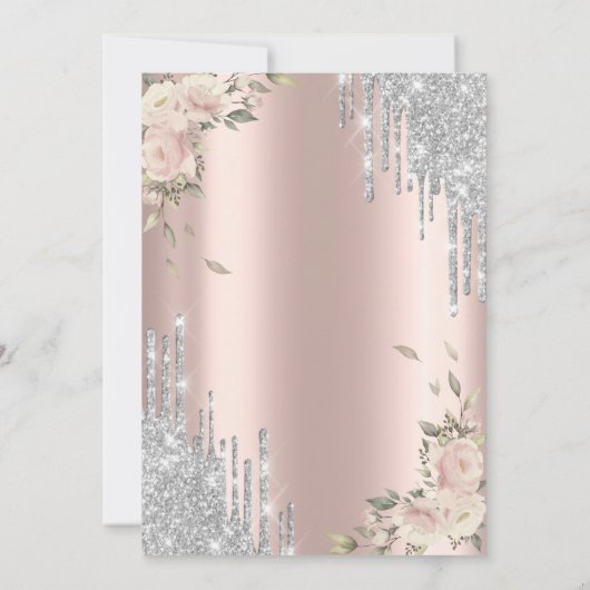 Invitation Parties scintillant, Rose Roses or 70e anniversair (Dos)