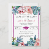 Invitation Parties scintillant rose rustique Floral Botanical (Devant)