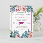 Invitation Parties scintillant rose rustique Floral Botanical (Debout devant)