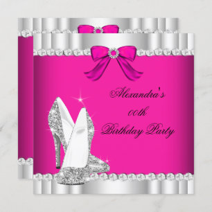 Invitation Parties scintillant Rose Silver Glamor High Heels 
