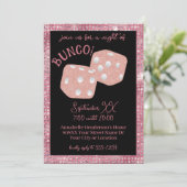 Invitation Parties scintillant rose sur Black Ladies Bunco nu (Debout devant)