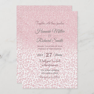Invitation Parties scintillant rose tendance et Ombre Emprein