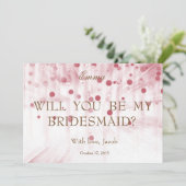 Invitation Parties scintillant rose, tu seras ma servante d'é (Debout devant)