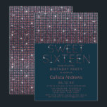 Invitation Parties scintillant rose Turquoise de luxe Sequins<br><div class="desc">Ce design moderne et glamour pour les fêtes d'anniversaire de Sweet sixteen est parfait pour l'événement unique de votre jeune fille adolescente ! Il dépeint un design chic et luxueux de parties scintillant à paillettes rose étincelante imbriquée sur un simple arrière - plan turquoise de sirène avec une caractéristique de...</div>