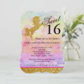 Invitation Parties scintillant rose Unicorn Sweet 16 Annivers (Debout devant)