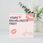 Invitation Parties scintillant rose Vegas Thème Bachelorette  (Debout devant)