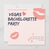 Invitation Parties scintillant rose Vegas Thème Bachelorette  (Devant)