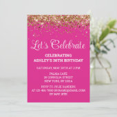 Invitation Parties scintillant rose vif 30e anniversaire Fêto (Debout devant)