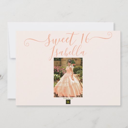 Invitation Parties scintillant rose vif élégant chic Sweet 16 (Dos)