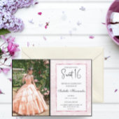 Invitation Parties scintillant rose vif élégant chic Sweet 16
