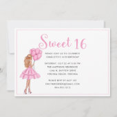Invitation Parties scintillant rose vif Moderne Douce 16 Anni (Devant)