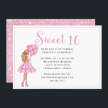 Invitation Parties scintillant rose vif Moderne Douce 16 Anni<br><div class="desc">Blush Pink Parties scintillant Modern Sweet 16 Anniversaire Invitation de fête - Notre invitation pétillante de fête d'anniversaire comprend une fille blonde tenant des ballons (sera disponible dans de nombreuses couleurs de cheveux) avec typographie script moderne et parties scintillant rose.</div>