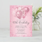 Invitation Parties scintillant rose vif moderne Sparkon Ballo (Debout devant)