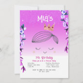 Invitation Parties scintillant rose vif Princesse Girls Anniv (Devant)