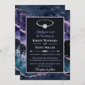 Invitation Parties scintillant rose violet foncé bleu foncé M (Devant / Derrière)