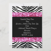 Invitation Parties scintillant rose Zebra Bow Sweet sixteen (Dos)
