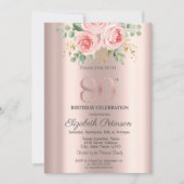 Invitation Parties scintillant Roses roses rouges Rose Gold 8 (Devant)