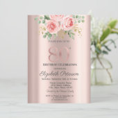 Invitation Parties scintillant Roses roses rouges Rose Gold 8 (Debout devant)
