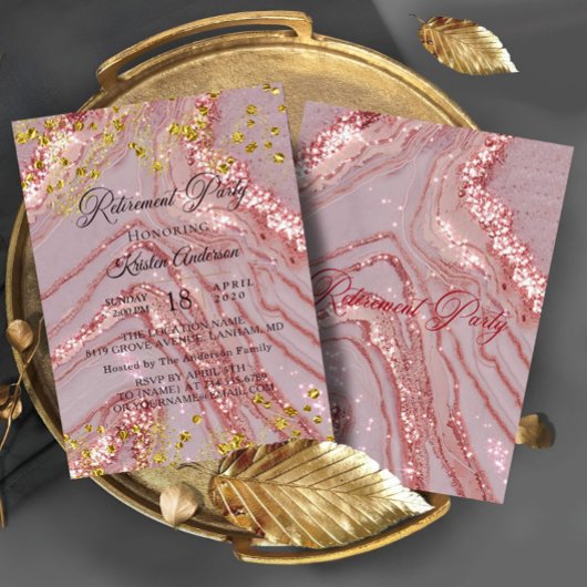 Invitation Parties scintillant Rosy Retraite