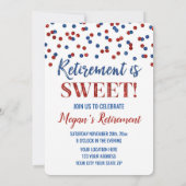 Invitation Parties scintillant Rouge Bleu Confetti Parti de r (Dos)