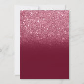 Invitation Parties scintillant rouge bordeaux chic ombre baby (Dos)