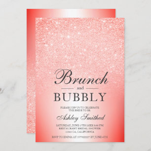 Invitation parties scintillant rouge chic brunch bestiale