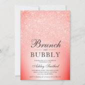 Invitation Parties scintillant rouge chic brunch bubbly nupti (Devant)