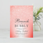 Invitation Parties scintillant rouge chic brunch bubbly nupti (Debout devant)