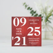 Invitation Parties scintillant Rouge Chic Étincelle Moderne E (Debout devant)