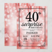 Invitation Parties scintillant rouge d'invitation surprise 40 (Devant / Derrière)