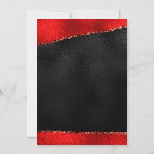 Invitation Parties scintillant rouge et or brillante VIP Part (Dos)