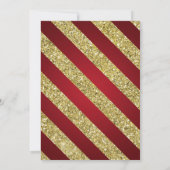 Invitation Parties scintillant rouge et or Feu de neige Fête (Dos)